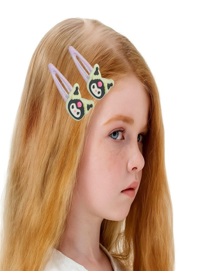 Luxelocks Pack of 10 pcs Kids Tic Tac Hair Clips Set, Cute Cartoon Animal Design, Purple Pink Multi-Color, Girls Hair Accessories, Decorative Snap Barrettes - Image 5