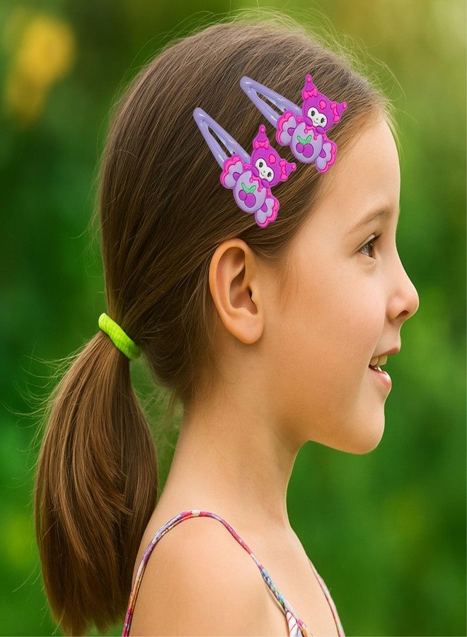 Luxelocks Pack of 10 pcs Kids Tic Tac Hair Clips Set, Cute Cartoon Animal Design, Purple Pink Multi-Color, Girls Hair Accessories, Decorative Snap Barrettes - Image 4