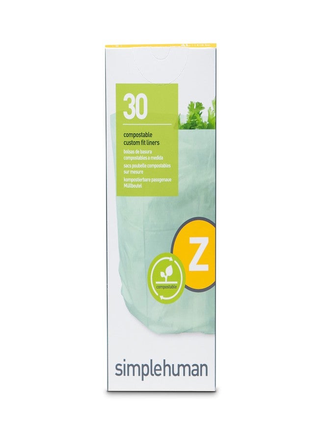 simplehuman Code Z 30 Count, Genuine Custom Fit Liner, Compostable Trash Bags in Dispenser Packs - Image 1