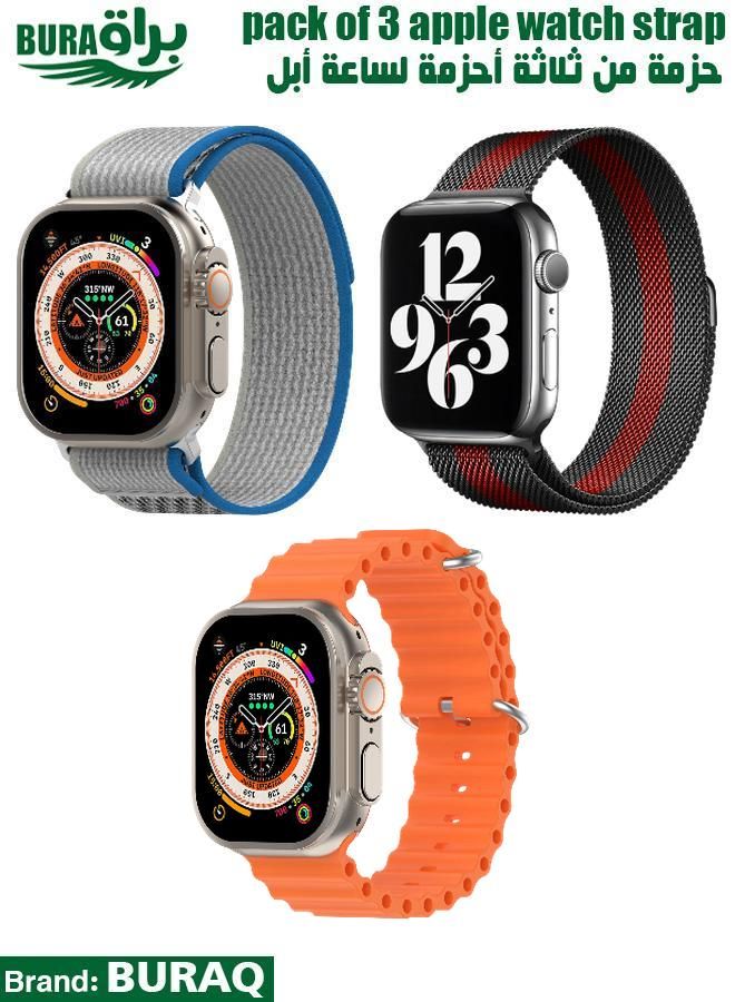 Apple Watch Band Strap For Apple Watch Ultra 2/Ultra 49mm, Series 10 46mm, 9/8/7 45mm, SE2/SE/6/5/4 44mm, 3/2/1 42mm