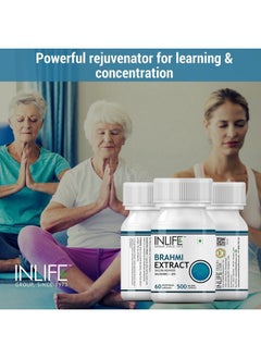 Inlife INLIFE Brahmi/Bacopa Monnieri Extract (Bacosides > 25%) Supplement, 500 mg - 60 Vegetarian Capsules (Pack of 2)  - Image 3