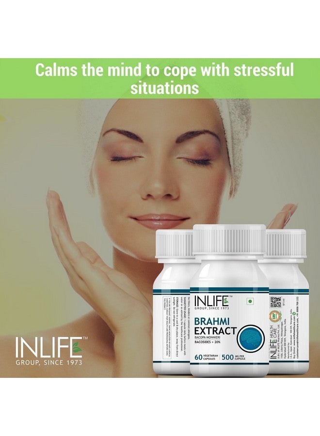 INLIFE Brahmi/Bacopa Monnieri Extract (Bacosides > 25%) Supplement, 500 mg - 60 Vegetarian Capsules (Pack of 2) - Image 4