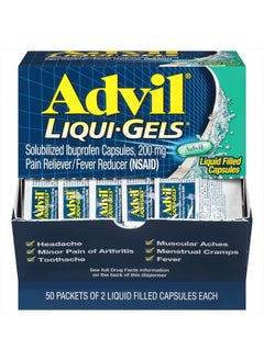Advil Liquigels Pain Reliever And Fever Reducer Pain Medicine For Adults With Ibuprofen 200 Mg For Headache Backache Menstrual Pain And Joint Pain Relief  - Image 1