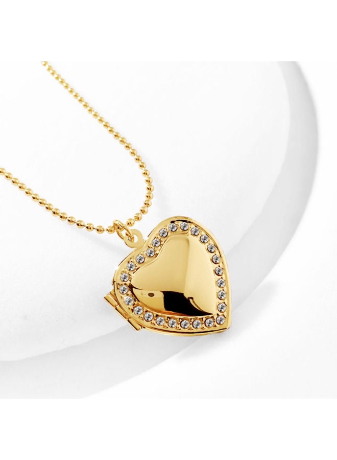 NIBEMINENT Rhinestone Studded Heart Necklace Chain - Image 2