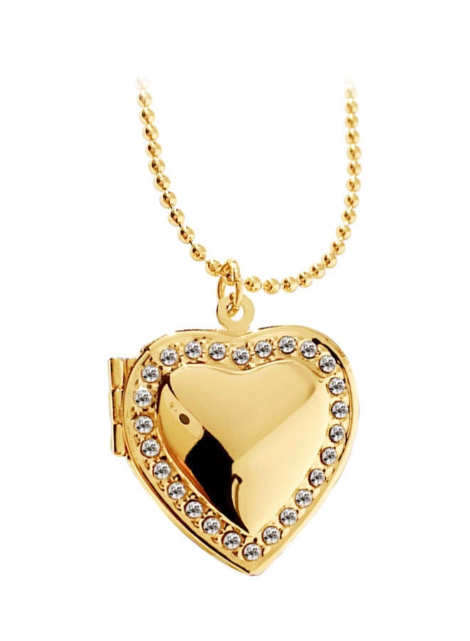 NIBEMINENT Rhinestone Studded Heart Necklace Chain - Image 1