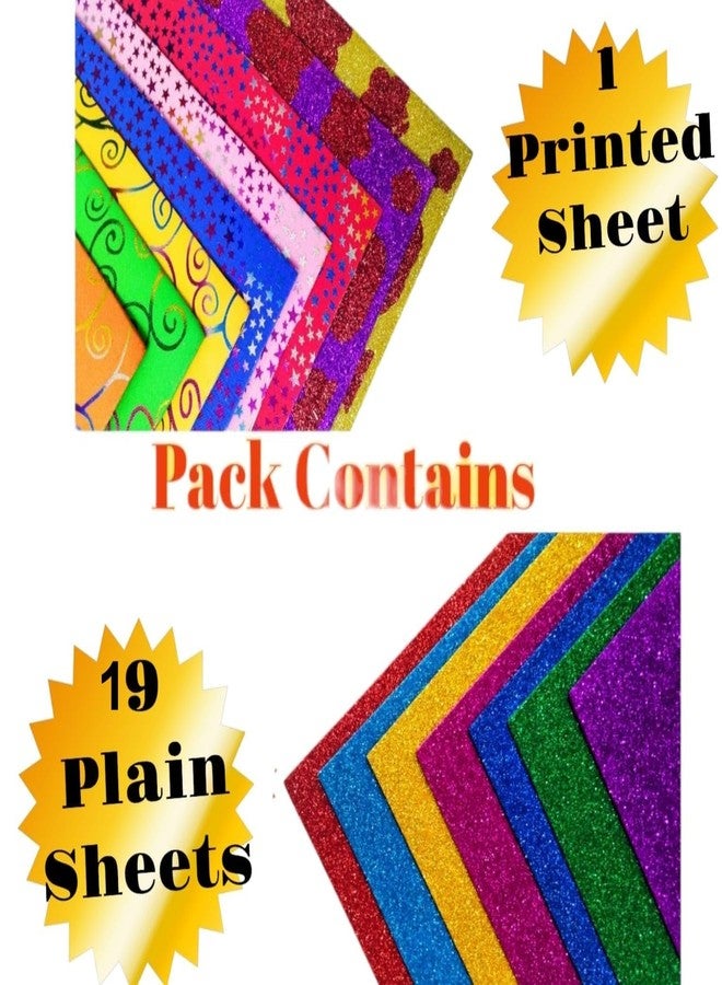 CREATIVE PENCIL 10 Multicolor Glitter/Sparkling Sheets Eva Foam A4 Size Craft Sheets - Non-Adhesive, Ideal for Kids' Crafts, DIY Decorations, Scrapbooking, Card Making, School Projects - Image 1