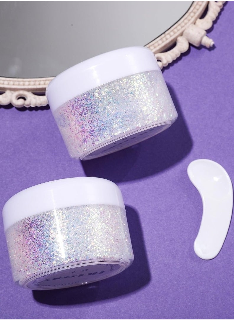 Fit Colors - 50ml Glitter Zone Holographic Body Glitter Gel for Face Body and Hair Nails Glitter Makeup Liquid Long Lasting Sparkling Chunky Glitter Gel Body Glitter Gel Face Glitter 01 - Image 1