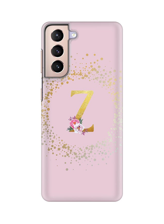 Stylizedd Monogram Slim Cover for Samsung Galaxy S21 Plus 5G Case Custom Initials Letter Floral Pattern Snap Series Mobile Cover Matte Alphabet  - Z (Pink) - Image 1