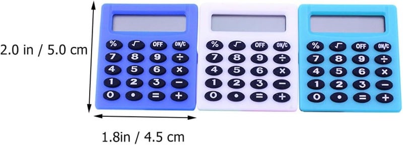 COHEALI 3 Pcs Mini Portable Electronic Calculator for Students, Compact Plastic 4-Function Exam Calculator, Handheld Office and School Counting Tool Random Style - Image 2