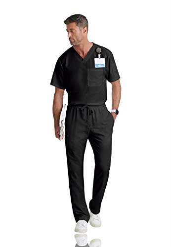 BARCO Grey's Anatomy GRT091 Men's Evan Scrub Top Black XS - Image 4