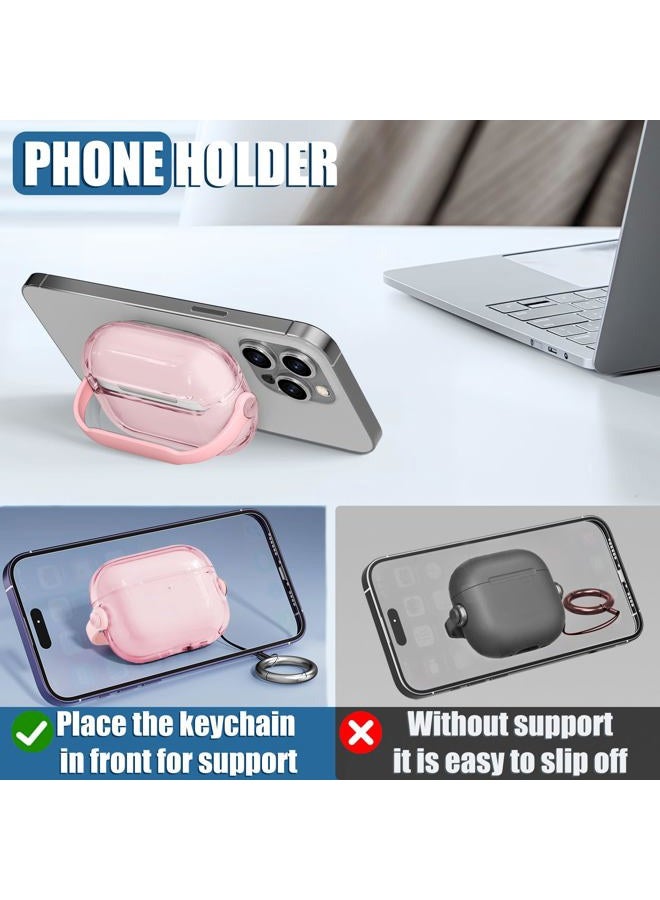 Wowwat for Airpods Pro 3 Case,Safety Lock Cases for Apple Airpod Pro 3 (2025) with Cleaner Kit, Drop Protection Air pods Pro3 Case Cover for Men for Women with Keychain,Clear Pink - Image 3