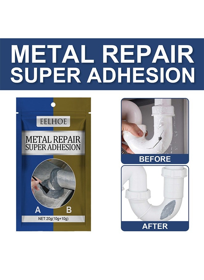 EELHOE Metal Repair Super Adhesion，A and B Repairing Glue | Industrial Metal Repair Paste, Heat Resistance, Powerful Metal Mending Agent for Casting Steel, Sand Holes 20g  - Image 4