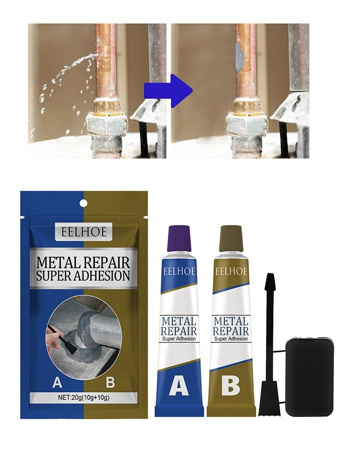 EELHOE Metal Repair Super Adhesion，A and B Repairing Glue | Industrial Metal Repair Paste, Heat Resistance, Powerful Metal Mending Agent for Casting Steel, Sand Holes 20g  - Image 1