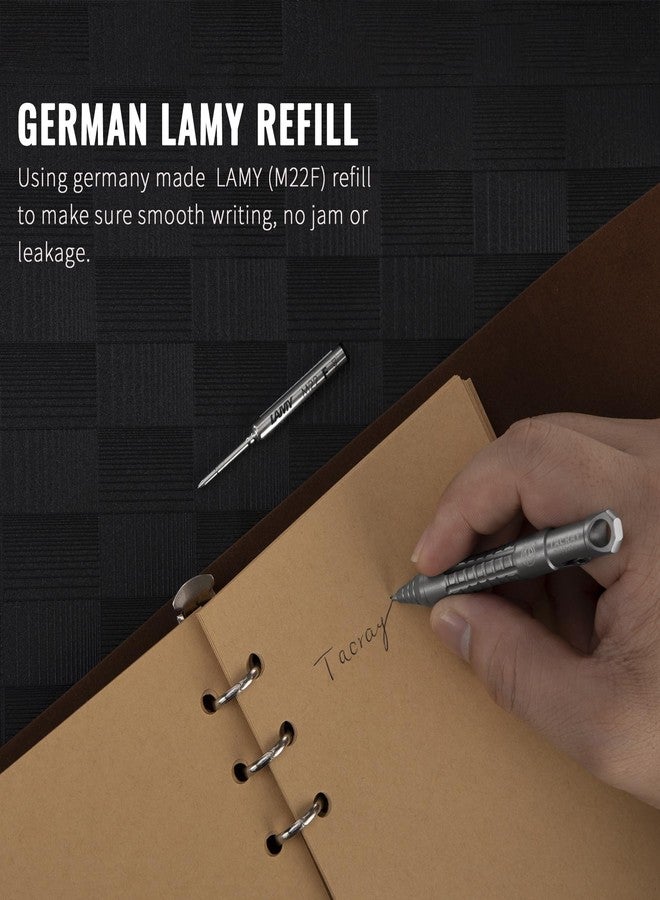 TACRAY Titanium Bolt Action Mini Pen, Pocket Size EDC Pen with Lanyard Clip and LAMY Brand Refill - Image 3