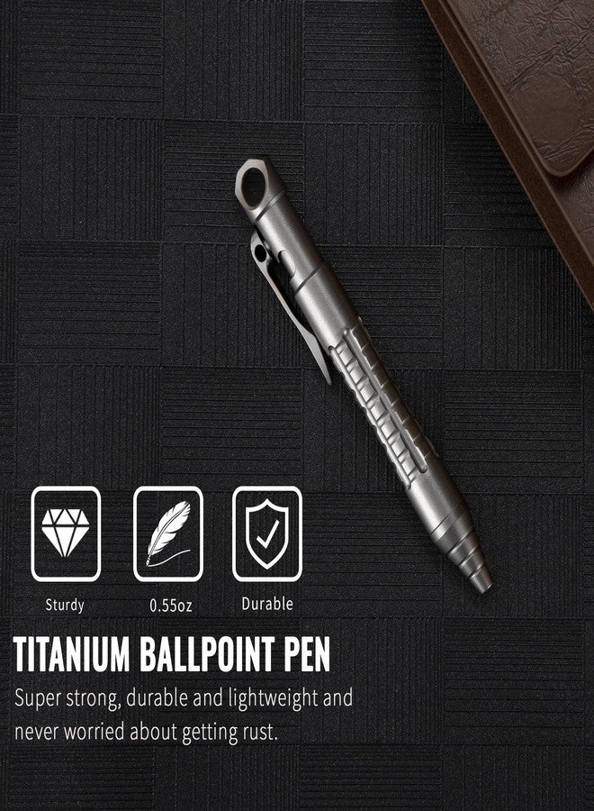 TACRAY Titanium Bolt Action Mini Pen, Pocket Size EDC Pen with Lanyard Clip and LAMY Brand Refill - Image 2
