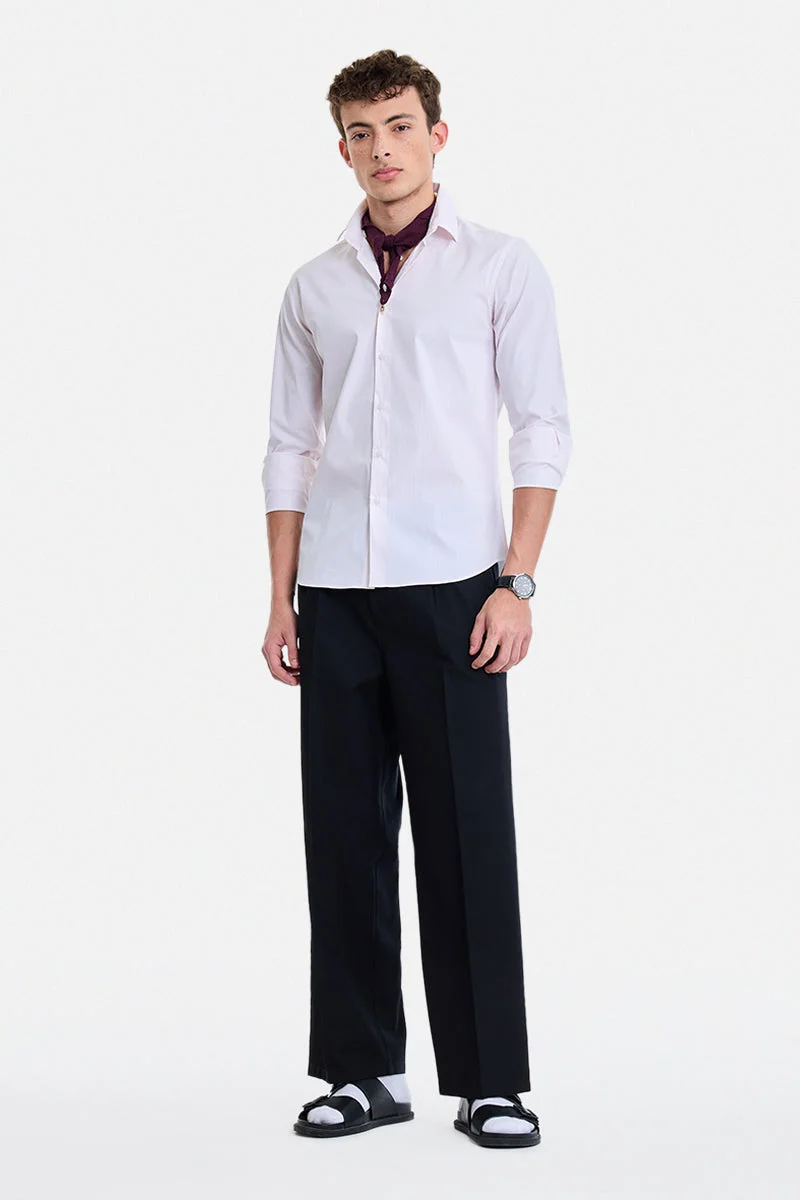 SNITCH Black Solid Relaxed Trousers