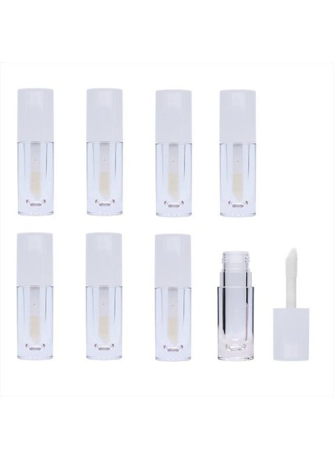 8 Pieces Lip Gloss Tubes with Wand Empty, 6.5ml Refillable Lip Gloss Bottles Mini Lip Balm Bottles Transparent Lip Gloss Containers with Rubber Stoppers for DIY Lipgloss (white)
