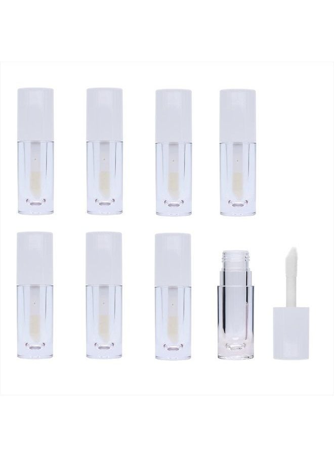 8 Pieces Lip Gloss Tubes with Wand Empty, 6.5ml Refillable Lip Gloss Bottles Mini Lip Balm Bottles Transparent Lip Gloss Containers with Rubber Stoppers for DIY Lipgloss (white)