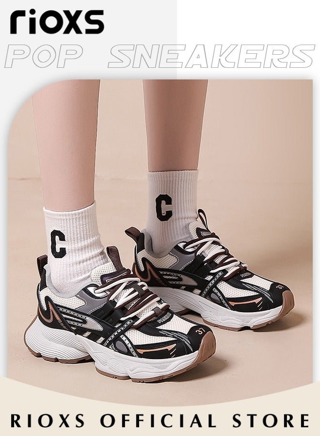 ريوكس أحذية رياضية، أحذية نسائية سميكة، وأحذية منصات الهواء الهواء، وأحذية رياضية منخفضة، وأحذية ترفيهية للتسلية، وأحذية للتزلج، وأحذية للأب، وأحذية خفيفة للركض، وأحذية رياضية سوداء، وأحذية التنس النسائية - Image 2