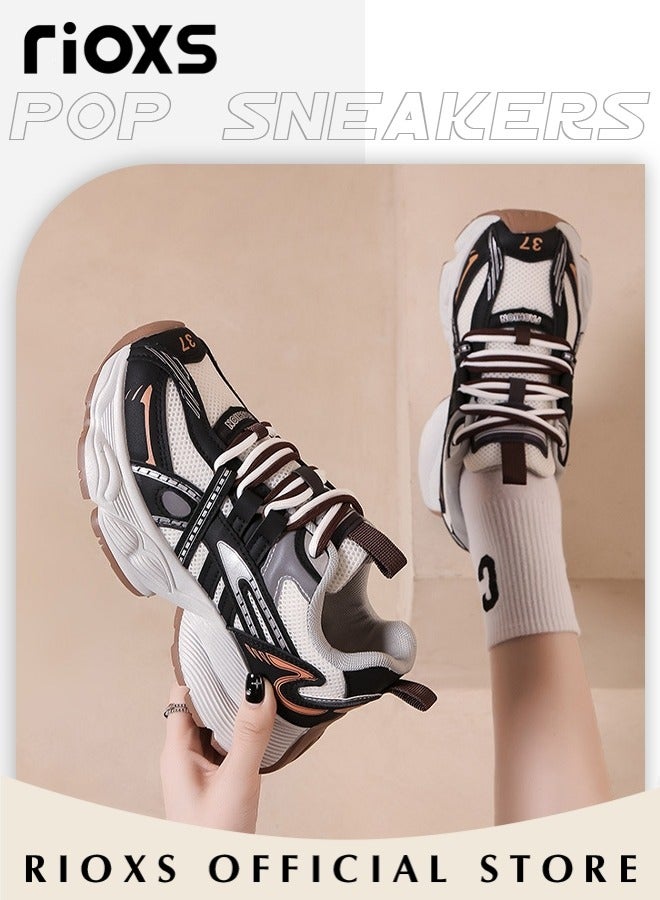 ريوكس أحذية رياضية، أحذية نسائية سميكة، وأحذية منصات الهواء الهواء، وأحذية رياضية منخفضة، وأحذية ترفيهية للتسلية، وأحذية للتزلج، وأحذية للأب، وأحذية خفيفة للركض، وأحذية رياضية سوداء، وأحذية التنس النسائية - Image 3