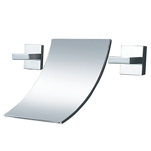 SUMERAIN Wall Mounted Waterfall Bathtub Filler Faucet 3 Hole Chrome Finished - Image 1