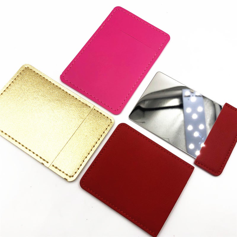 Portable Metal Leather Mirror Creative Not Broken Cute Small Mirror Stainless Steel Makeup Mirror Can Be - Image 3