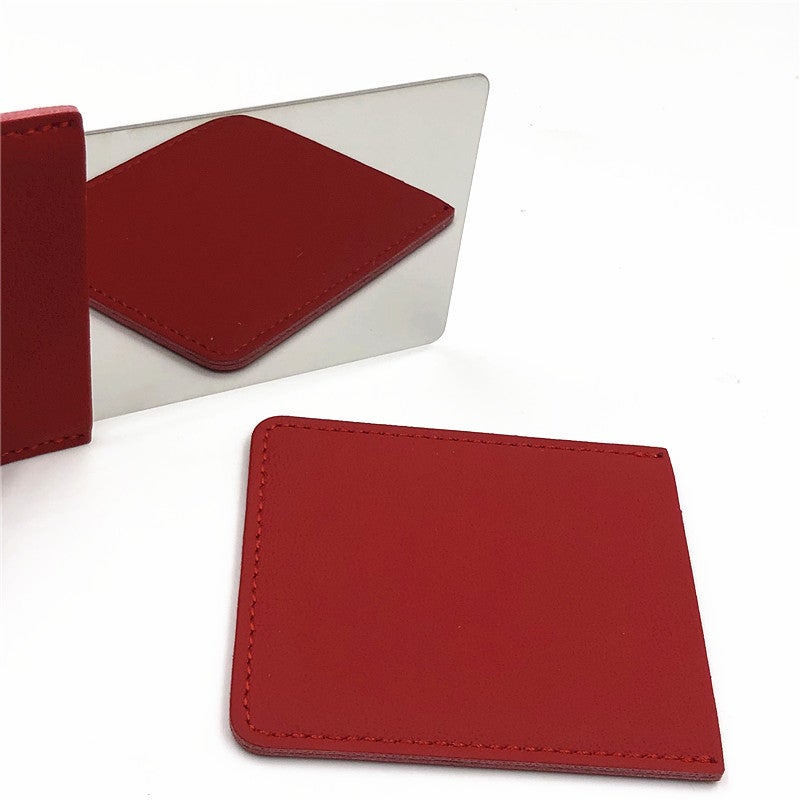 Portable Metal Leather Mirror Creative Not Broken Cute Small Mirror Stainless Steel Makeup Mirror Can Be - Image 4