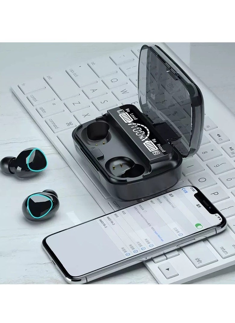 Generic Bluetooth headset, M10 earbuds, headset with charging box with LED screen, touch headset with stereo sound and noise reduction feature with a charging box through which the mobile can be charged  - Image 2