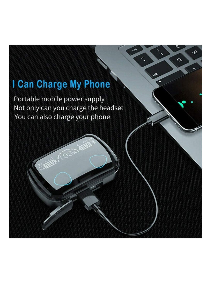 Generic Bluetooth headset, M10 earbuds, headset with charging box with LED screen, touch headset with stereo sound and noise reduction feature with a charging box through which the mobile can be charged  - Image 5