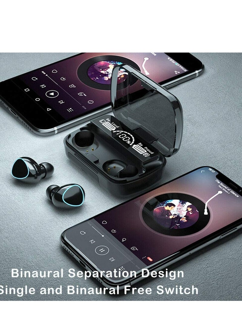 Generic Bluetooth headset, M10 earbuds, headset with charging box with LED screen, touch headset with stereo sound and noise reduction feature with a charging box through which the mobile can be charged  - Image 4