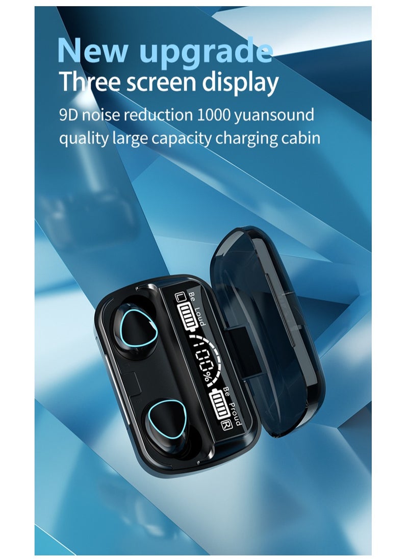 Generic - Bluetooth headset, M10 earbuds, headset with charging box with LED screen, touch headset with stereo sound and noise reduction feature with a charging box through which the mobile can be charged - Image 1