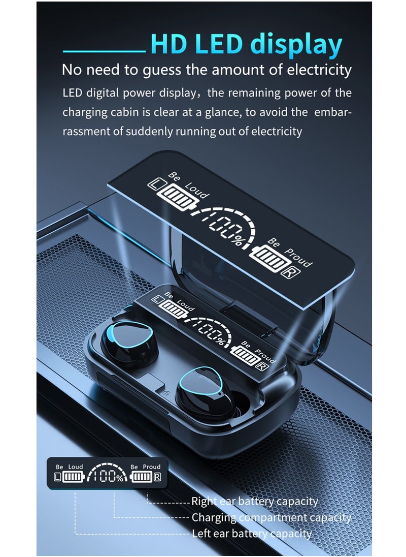 Generic - Bluetooth headset, M10 earbuds, headset with charging box with LED screen, touch headset with stereo sound and noise reduction feature with a charging box through which the mobile can be charged - Image 1