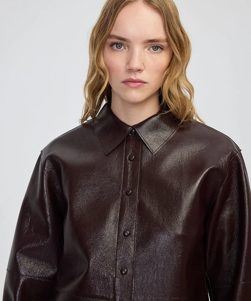 Ipekyol  Faux Patent Leather Shirt for Women | Best Price UAE