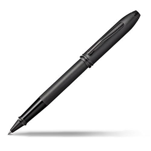 Cross Townsend Refillable Rollerball Pen Presented in a Luxury Gift Box  Medium Point Black Ink Black PVD Microknurl - Image 1