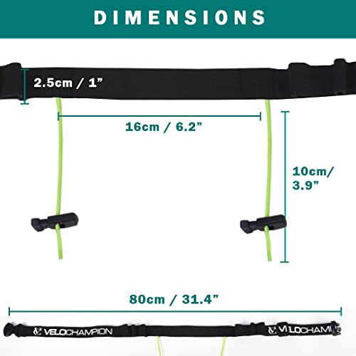 VeloChampion Running Waistpack Belt – Elastic Stretch Fit with Clip Fastening for Triathlon, Marathon, Cycling & Race Number Holder (Adult S/M + Gel Loops, 1) - Image 5
