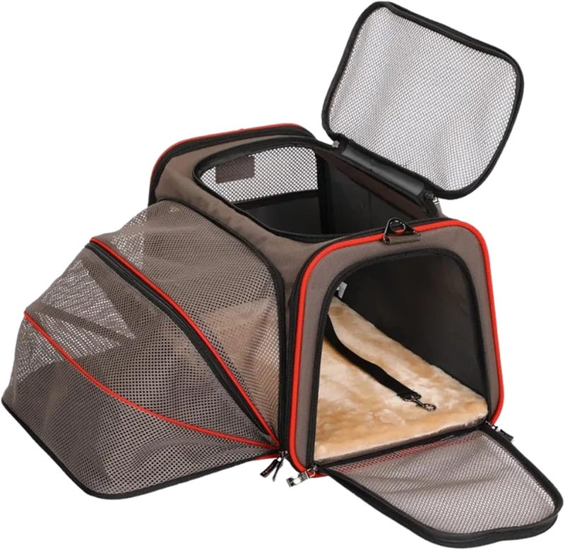 Petsfit Expandabel Pet Carrier Extra Large Dog Carrier,Travel Car Carrier Crate with Washable Mat and Adjustable Shoulder,for Small & Medium Dogs and Cats, Dark Grey - Image 1