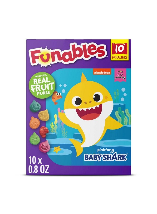 Funables Fruity Snacks, Baby Shark, Assorted Fruit, Flavored Snacks, 0.8 oz 10 ct - Image 1