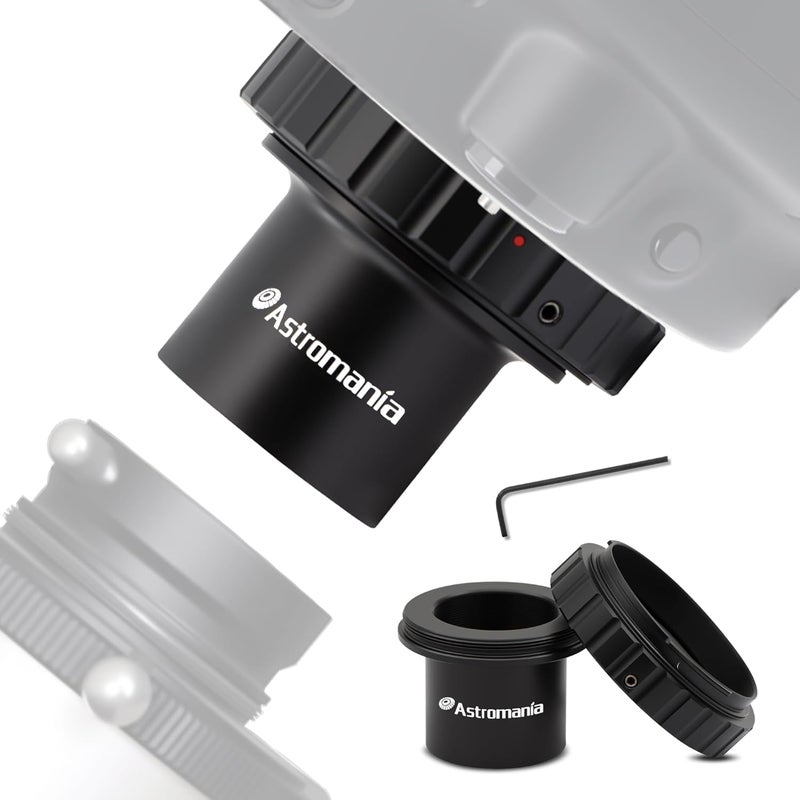 Astromania محول T بقطر 1.25 بوصة إلى M42 و مجموعة حلقة T2 متوافقة مع كاميرات Minolta SLR/DSLR مع بايونيت AF، ملحقات محول كاميرا DSLR المعدنية للتصوير الفلكي - Image 1