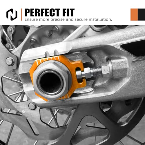 NICECNC Rear Chain Tensioner Axle Blocks Chain Adjuster Compatible with KTM 125-450 SX SX-F XC XC-F 2013-2022 250 SXF Factory Edition 2015-2016 450 SXF Factory Edition 2015-2016,See fitment - Image 2
