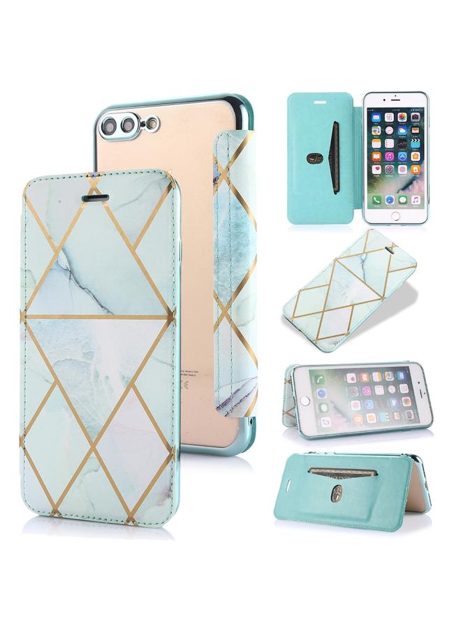 S-TOP Bronzing Plating PU + TPU Horizontal Flip Leather Case with Holder & Card Slot For iPhone 8 Plus & 7 Plus - Image 1