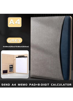 Loquat A4 Multifunctional Leather Folder Sales Folder Office Binder With Calculator And A4 Note Paper  - Image 1