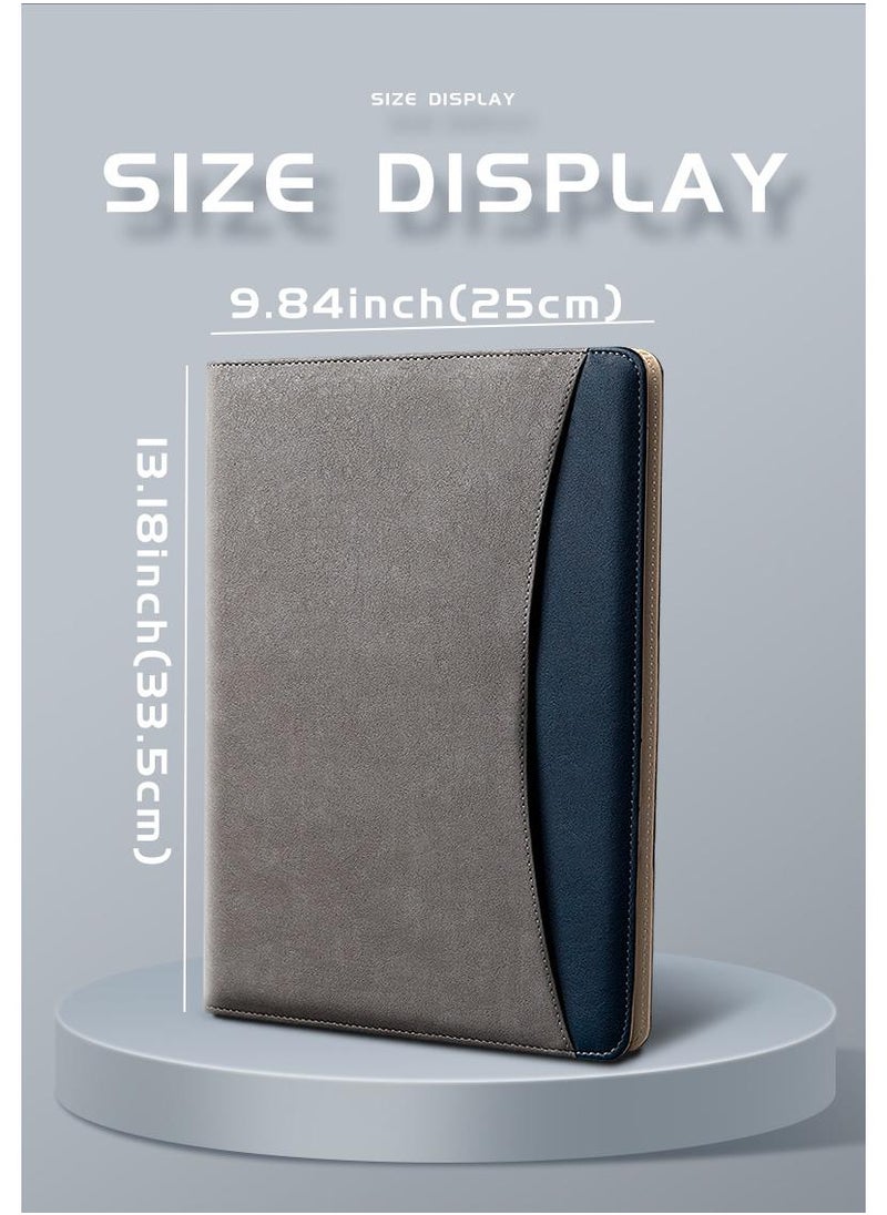 Loquat - A4 Multifunctional Leather Folder Sales Folder Office Binder With Calculator And A4 Note Paper - Image 1