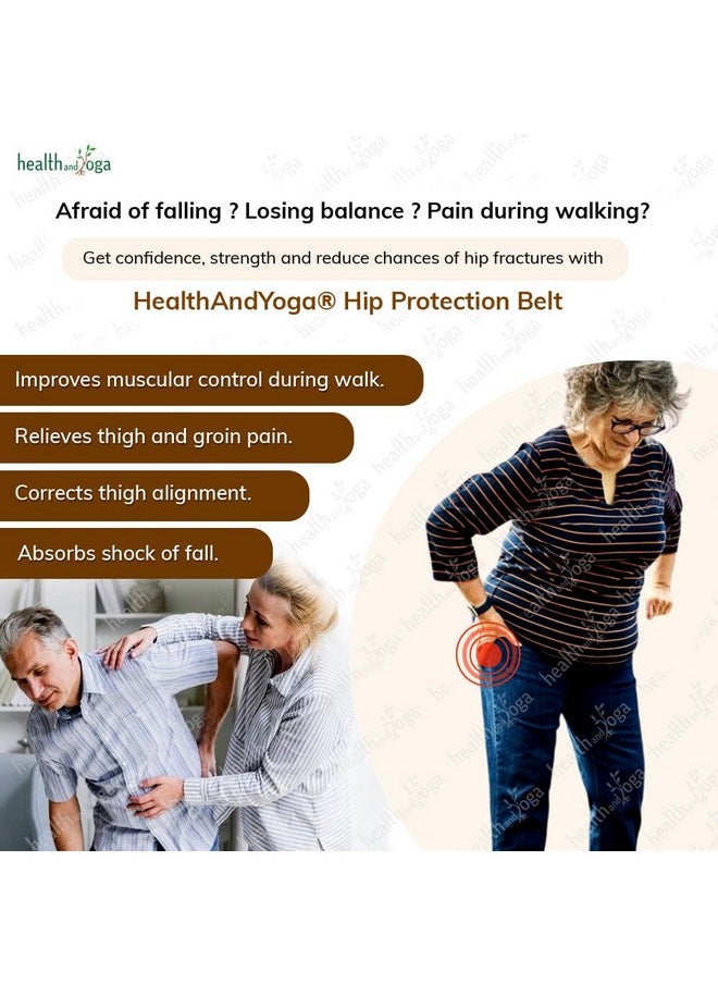 SoulGenie - HEALTHANDYOGA® Extra Padded Hip Protection Belt-Pioneering Design Binder Support Brace to Reduce Falls, Hip Fracture, Injury-Rehab Aid for Post-Surgery Recovery-Free Size, Unisex (Right) - Image 1