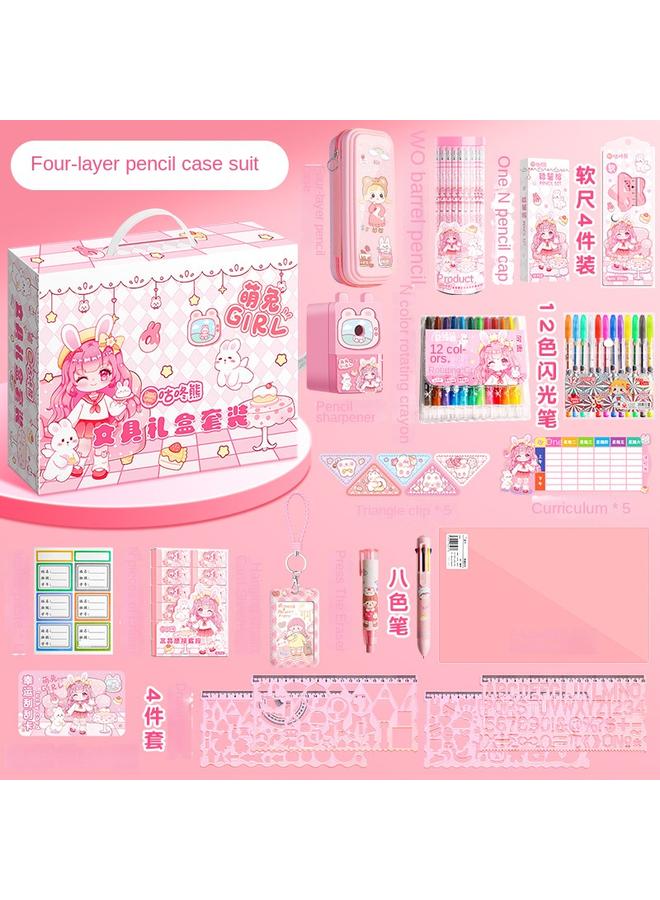 Bluejw Boys' Gift Bag Gift Stationery Suit Gift Box Boys' Primary School Students' Learning Supplies Hand Account Big Gift Bag High Color Value Less - Image 1