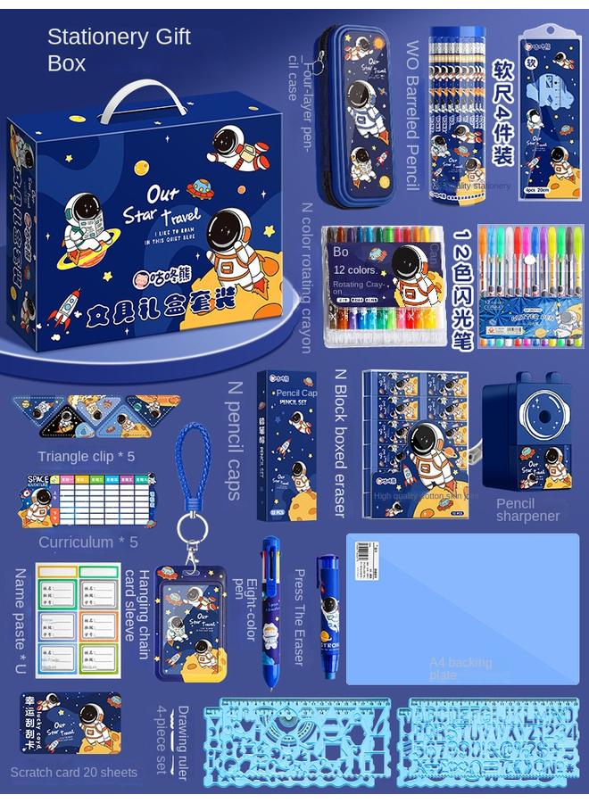 Bluejw Boys' Gift Bag Gift Stationery Suit Gift Box Boys' Primary School Students' Learning Supplies Hand Account Big Gift Bag High Color Value Less - Image 3