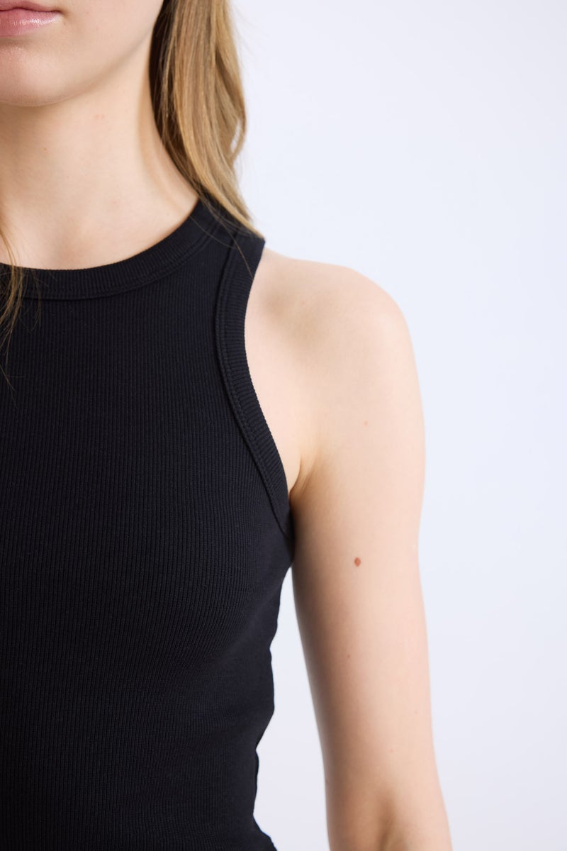 Woman Slim Fit Camisole Halter Collar Tank Top