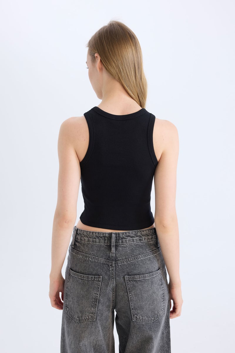 Woman Slim Fit Camisole Halter Collar Tank Top
