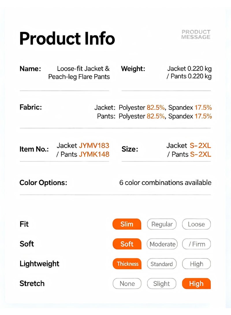 Women's 2-Piece Contrast Piping Tracksuit Set: Full-Zip Crop Stand-Collar Jacket with High-Waist Flare Leggings Yoga Gym Activewear Suit - Image 5