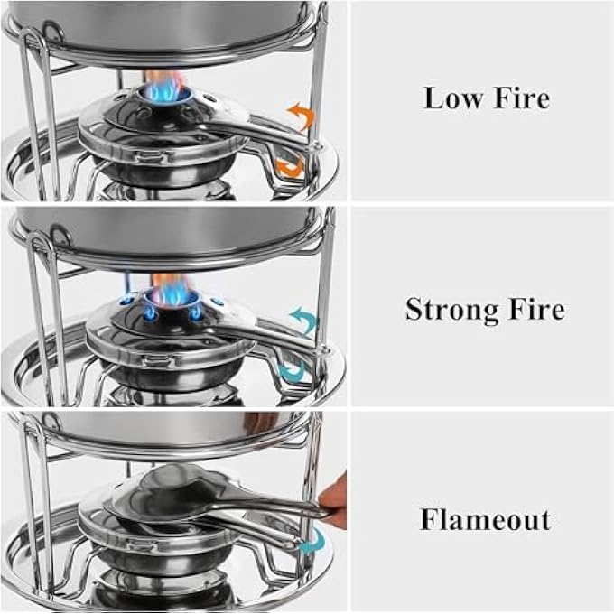 ريحني مجموعة فوندو من الفولاذ المقاوم للصدأ في وعاء الفوندو بوعاء الفوندو بالجبن مع شوك قدر الفوندو لصلصات الشوكولاتة والتحكم في درجة حرارة الآيس كريم - Image 5