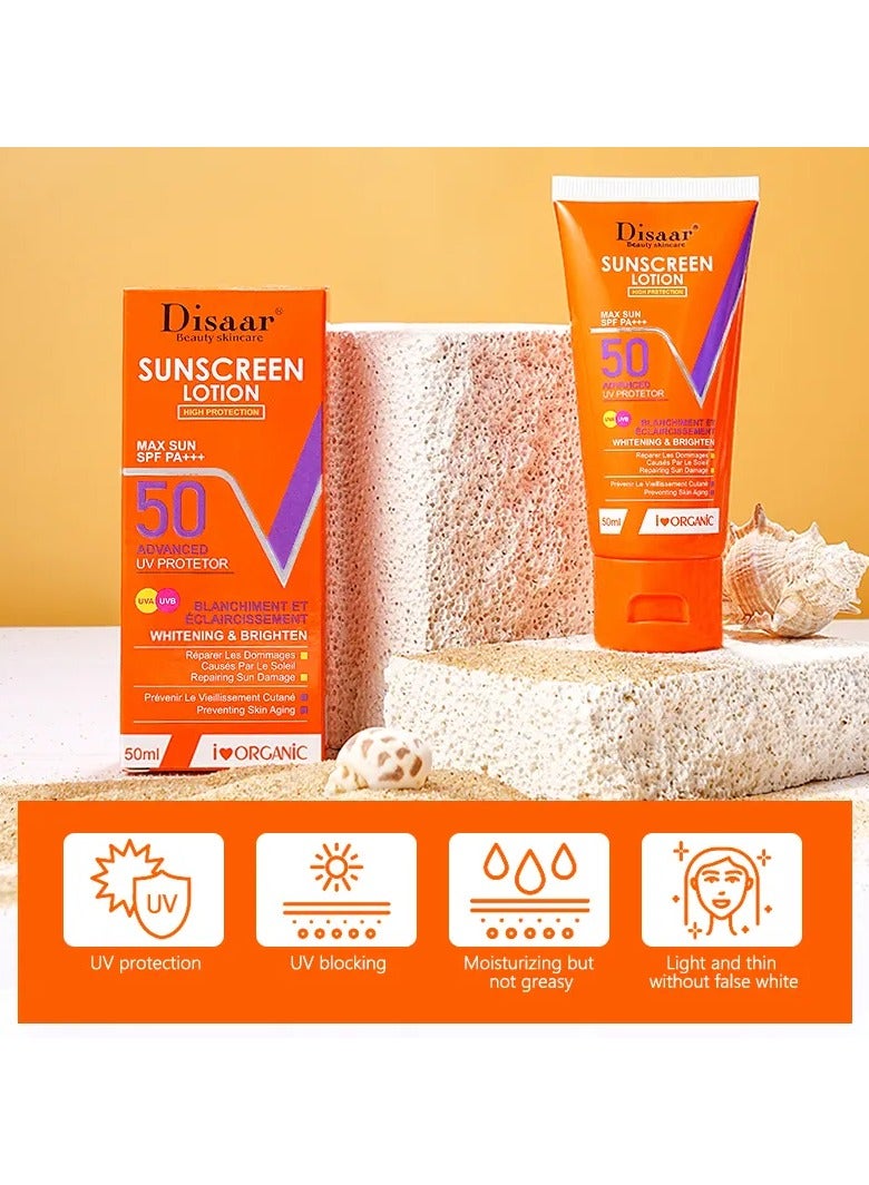 ديسار لوشن مرطب ومبيض للبشرة وواقي من الشمس قوة 50 - Image 2